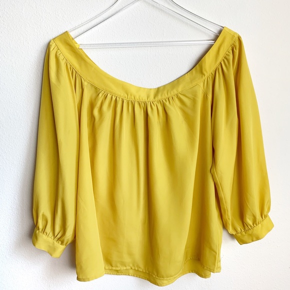 Anthropologie Tops - Maeve | Yellow boatneck swing blouse S